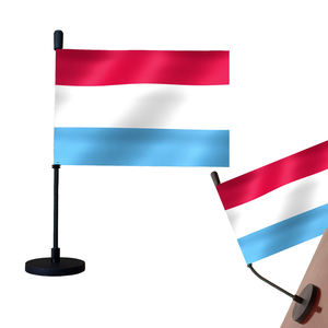 Drapeau automatique de voiture luxembourgeoise avec base magnétique et mât de drapeau flexible des pays nationaux luxembourgeois LU pour capot de voiture Bagetu - Product Image 1