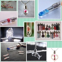 Mini botella de vidrio en forma de tubo para deseos, colgante de joyería para perfume, collar con frasco de aceite esencial DIY, para DIY, para cabello fetal/botella colgante
