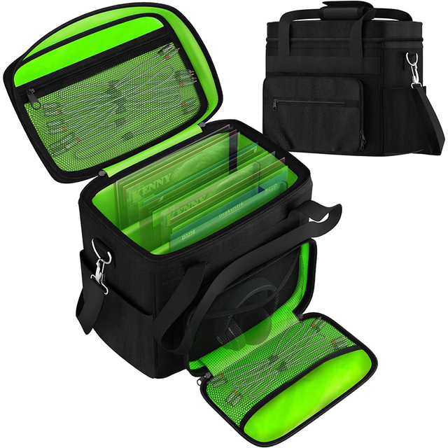 Polyester Resealable Eco-Friendly Durable Transparent Cd Case Single for 12" LP Records Shoulder Strap 1 2 Disc Capacity
