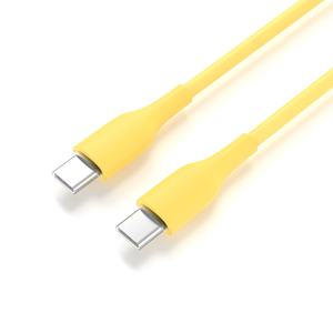 Câble en silicone jaune de type C à type C, résistant à la chaleur, charge rapide pour une utilisation en extérieur, transmission stable - Product Image 1