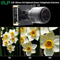 Modul Kamera ELP 5MP Global Shutter USB3.0 2.8-12mm Varifocal 4X Zoom OG05B10 1080P 60fps UVC untuk Visi Robot & Webcam