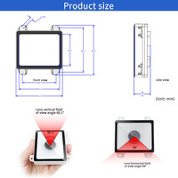 Escáner de Código de Barras Fijo ECodeSky EMT8651B, Escáner de Código QR 1D 2D con Luz Solar, Módulo Lector de Código QR USB