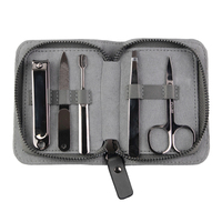 Ensemble professionnel de manucure et pédicure en acier inoxydable, coupe-ongles, kit de toilettage avec étui de voyage en cuir PU