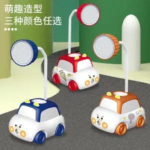 Yizhi Cartoon Auto Vorm Slaapzaal Kinderen Bureaulamp 3 Versnellingen Led Oogbescherming Usb Oplaadtafel Lamp Voor Kinderen Vakantie Cadeau