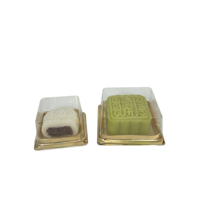 Boîte individuelle pour gâteaux de lune, élégante pour le thé de l'après-midi, emballage de pâtisseries et de friandises, boîte de luxe en plastique doré pour brownies, donuts, tranches de gâteau