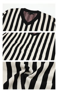 Logotipo personalizado ODM/OEM americano Retro rayas Jersey suéter deportivo de punto suelto de manga larga suéter de invierno logotipo frontal bloque de Color - Product Image 5