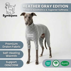 Ropa Térmica para Mascotas Personalizable, Mono <span class=keywords><strong>de</strong></span> Cuatro Patas para Perro con Forro Térmico Dralon, Impresión <span class=keywords><strong>de</strong></span> Logotipo Personalizado, Color Gris, Ropa para Galgos - Product Image 1