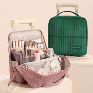 New Eco-Friendly Zipper Soft Handle Durable Portable Medium Capacity Multi-Function Travel Compartment Stand-<b>Up</b> Cosmetic <b>Bag</b> - Product Image 1