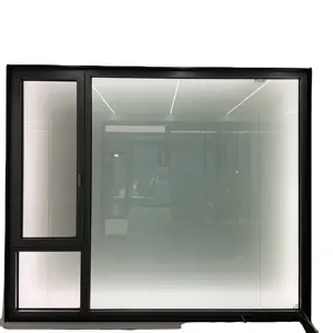 LEAWOD double glazed windows aluminium frame for villa thermal break aluminium window with 304 stainless steel fly screen mesh