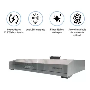 Hotte aspirante encastrable Shorbull 60 cm en acier inoxydable, extracteur de cuisine ventilé, argenté CAM-A60 - Product Image 6