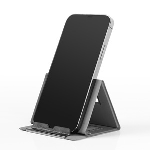 Support de téléphone portable en cuir PU support de sol de bureau pliable pour la diffusion en direct support mains libres durable - Product Image 2