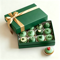 Boîte chocolat pliable couvercle & base divisés, emballage cadeau magnétique luxueux avec compartiments pour truffe & macaron