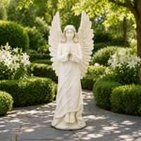 Statue d'ange priant en résine faite à la main, motif pierre, grande taille, ornement de jardin, décoration de cour