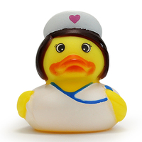 Mainan Bebek Karet PVC Gaya Perawat 2-Inci, Berbunyi Saat Ditekan, Dapat Mengapung, Logo Dapat Disesuaikan, Souvenir Pesta Mandi Bayi, Grosir