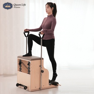 Chaise Combo Pilates Wunda 2-en-1 en Bois d'Érable Personnalisable Queenlife avec Fixation Reformer – Garantie <span class=keywords><strong>6</strong></span> Ans pour Studio <span class=keywords><strong>de</strong></span> Boutique - Product Image 3