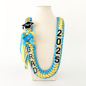Cinta <span class=keywords><strong>de</strong></span> graduación 3 colores 2025 Tema <span class=keywords><strong>de</strong></span> graduación cinta hawaiana decorativa Leis cinta graduación Lei - Product Image 4
