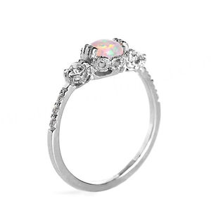 Bague tendance en argent sterling S925 plaqué rhodium avec opale naturelle, bijoux de haute qualité pour femmes, pour mariage et soirée - Product Image 2