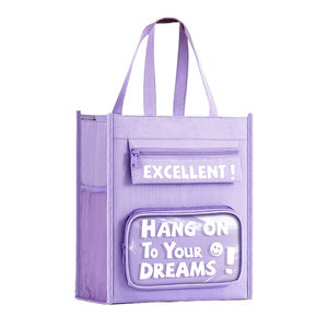 Sac à main Oxford multifonctionnel Sac de tutorat pour étudiants Sac de classement de grande capacité Sac de rangement A4 à fermeture éclair en toile Sac de rangement portable pour papeterie - Product Image 1