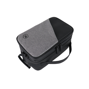 Bolsa de Aseo Rectangular Minimalista Senda, Gris y Negra, de Tela, Tres Capas, Duradera, Lavable, Gran Capacidad, Portátil - Product Image 6
