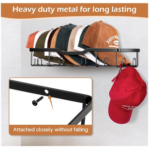 Organisateur mural à 2 niveaux pour chapeaux, robuste, en métal, pour casquettes de baseball - Product Image 3