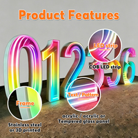 Lettres lumineuses autoportantes directes usine, enseigne LED miroir infini de 1,2 m, lumières multicolores, IP65