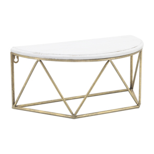 Mensola da Parete Geometrica con Struttura in Metallo e Piano in Legno, Organizzatore Decorativo Sospeso per Soggiorno e Arredamento Casa - Product Image 2