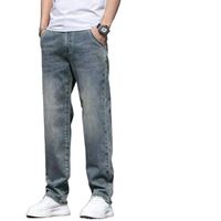 Jeans vintage pour homme en tissu denim brut à bords bruts, coupe ample, sur mesure ODM