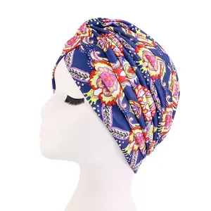 Thời Trang Màu Womens Turban Hat Headscarf Headwrap Turban Phụ Nữ Phi Mô Hình Ruffle Bandanas Cap