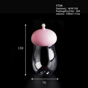 Bouteille pour bébé en PET de 400 ml, motif dessin animé mignon, qualité alimentaire, pot de rangement <span class=keywords><strong>Mickey</strong></span>, récipient personnalisé, imprimé rose, transparent, en plastique, pour bonbons - Product Image 4