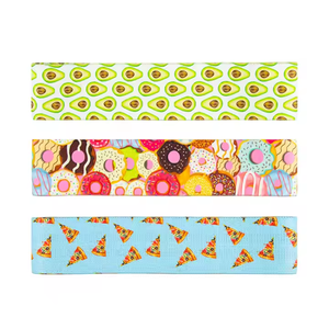 Fasce Elastiche Lunghe Personalizzate in Tessuto con Stampa Pizza e Avocado, Bande di Resistenza in Poliestere per Fitness ed Esercizi - Product Image 4