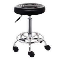 Tabouret de bar en cuir pour laboratoire, soins esthétiques et onglerie, réglable en hauteur, base rotative sur roulettes, cadre en nylon, tabouret haut, direct usine