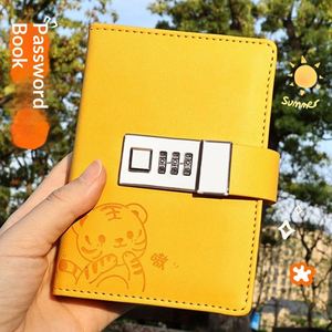Carnet magnétique A7 en cuir PU, best-seller, avec verrouillage par mot de passe, pages lignées, logo personnalisé, mini-agenda étudiant, 100 feuilles - Product Image 1