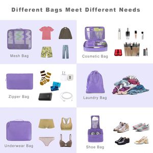 Lightweight Travel Accessories 8 Set Space Saving Luggage Packing <b>Cubes</b> - Product Image 5