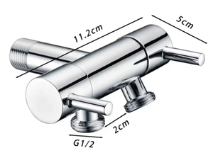 Robinet de lavabo mural monotrou moderne Superhome en laiton chromé à double poignée avec débit contrôlé pour eau froide - Garantie 3 ans - Product Image 6