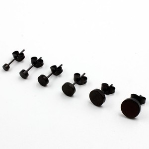 Stainless Steel <b>Black</b> <b>Polished</b> Stud Earrings Ball Shape Unisex Fashion Jewelry - Product Image 5