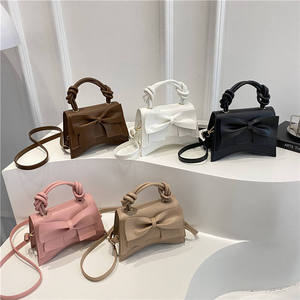 Bolso de Hombro Pequeño Cuadrado de <span class=keywords><strong>Color</strong></span> Sólido, Estilo Casual con Lazo, para Mujer, Otoño - Product Image 1