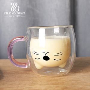 Tazas <span class=keywords><strong>de</strong></span> vidrio con doble pared para el hogar, tazas <span class=keywords><strong>de</strong></span> leche y té con estampado <span class=keywords><strong>de</strong></span> animales y <span class=keywords><strong>Oso</strong></span> <span class=keywords><strong>de</strong></span> vidrio <span class=keywords><strong>blanco</strong></span>, capuchino, doble pared - Product Image 5