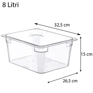 Contenitore per Alimenti in Policarbonato Araven GastroNorm Basic GN 1/2, 8 Litri, 32.5x26.5x15h, Organizzatore Versatile - Product Image 5