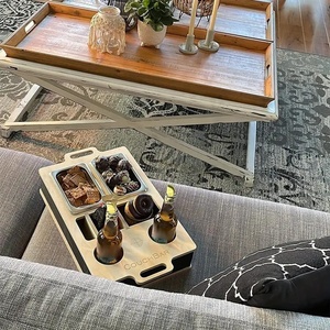 Деревянная деревянная коробка для хранения пива и закусок Ручная стирка для напитков и закусок на диване - Product Image 5