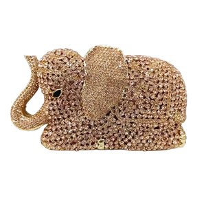 Luxo Cristal Elefante Pedra Animal Vestido Rhinestone <span class=keywords><strong>Clutch</strong></span> Moda Vestido Noite Sacos Embreagens De Casamento com Correntes Decoração - Product Image 6