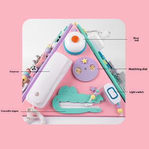 Jouet éducatif multifonctionnel en bois écologique non toxique, structure pyramide Montessori, <span class=keywords><strong>maison</strong></span> d'activités pour l'éveil précoce - Product Image 3