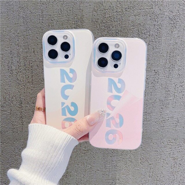 Factory OEM New Year Hollow 20256 Font Smile Phone Case for 17 16 15 14 for 13 12 11 Pro Personalized Phone Case for Couples
