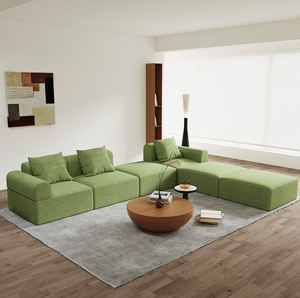 Sofá Cama Modular <span class=keywords><strong>de</strong></span> Espuma para Sala <span class=keywords><strong>de</strong></span> Estar, 6 Piezas, Ensamblaje sin Herramientas, Sofá Cama Comprimido, Chaise Longue, Otomanas, para Apartamento, Oficina, Villa, <span class=keywords><strong>en</strong></span> Forma <span class=keywords><strong>de</strong></span> L - Product Image 4
