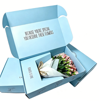 Boîtes rigides en carton ondulé de luxe pour fleurs, emballage cadeau personnalisé avec logo, forme oblongue recyclable pour fleuriste