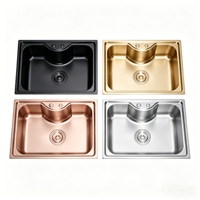 Évier de cuisine commercial à cuve unique en acier inoxydable, design moderne, bonne qualité, sans robinet
