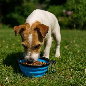 Ciotola pieghevole in silicone per animali domestici 13x7,5x5,5 cm con moschettone, contenitore portatile riutilizzabile per cani e gatti - Product Image 2