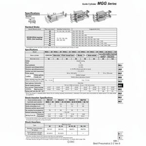 SMC Pneumatics Cilindro de guía de la MGGMB40-500 - Product Image 1