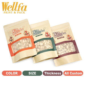 Bolsa De Papel <span class=keywords><strong>Kraft</strong></span> Biodegradable con estampado personalizado, embalaje ecológico para ventana, con cremallera, <span class=keywords><strong>Doypack</strong></span> - Product Image 2