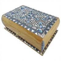 Boîte à bijoux en bois égyptien ZAHEREEN J46 avec mosaïque en nacre égyptienne, style Bombe Bombay