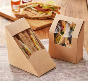 Custom Printed <b>Disposable</b> Eco-Friendly Paper <b>Sandwich</b> <b>Box</b> for Food Packaging for Catering and Events - Product Image 5